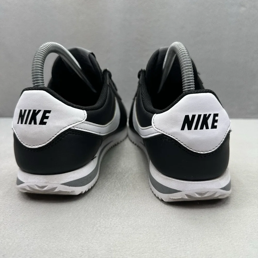 Womens 8 / 6.5Y Nike Cortez Shoes Black / Cool Grey / White Casual Retro Sneaker